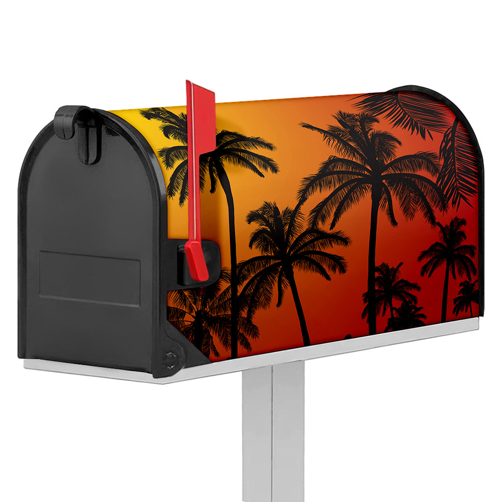 Tropical Palm Tree Sunset Print Mailbox Cover