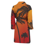 Tropical Palm Tree Sunset Print Men's Bathrobe