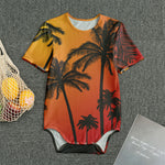 Tropical Palm Tree Sunset Print Men's Bodysuit