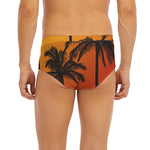Tropical Palm Tree Sunset Print Men's Briefs
