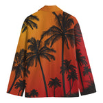 Tropical Palm Tree Sunset Print Men's Cotton Blazer