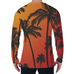 Tropical Palm Tree Sunset Print Men's Long Sleeve T-Shirt