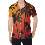 Tropical Palm Tree Sunset Print Men's Shirt