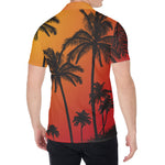 Tropical Palm Tree Sunset Print Men's Shirt