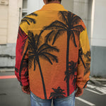 Tropical Palm Tree Sunset Print Men's Shirt Jacket