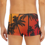 Tropical Palm Tree Sunset Print Men's Short Boxer Briefs