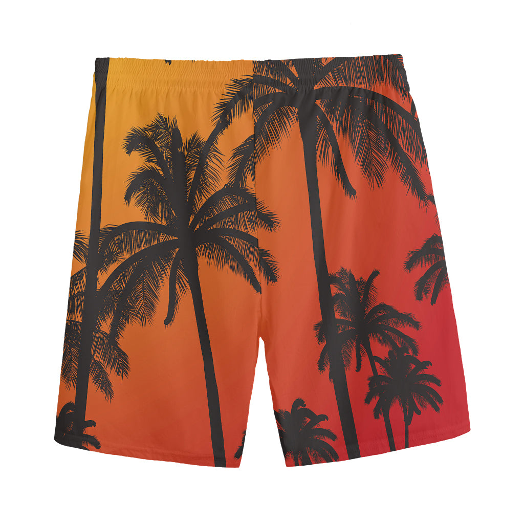 Tropical Palm Tree Sunset Print Men's Sports Shorts