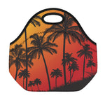 Tropical Palm Tree Sunset Print Neoprene Lunch Bag