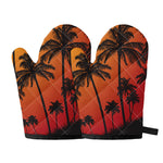 Tropical Palm Tree Sunset Print Oven Mitts