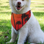 Tropical Palm Tree Sunset Print Over The Collar Dog Bandana