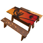 Tropical Palm Tree Sunset Print Picnic Table Cover