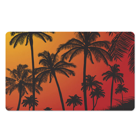 Tropical Palm Tree Sunset Print Polyester Doormat