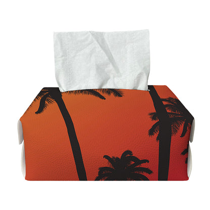 Tropical Palm Tree Sunset Print Rectangle Tissue Box Cover