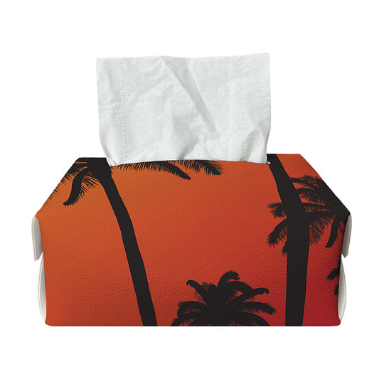 Tropical Palm Tree Sunset Print Rectangle Tissue Box Cover