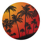 Tropical Palm Tree Sunset Print Round Blanket