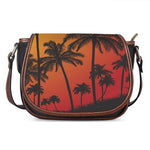 Tropical Palm Tree Sunset Print Saddle Bag