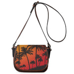 Tropical Palm Tree Sunset Print Saddle Bag