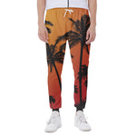 Tropical Palm Tree Sunset Print Scuba Joggers