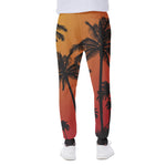 Tropical Palm Tree Sunset Print Scuba Joggers