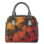 Tropical Palm Tree Sunset Print Shoulder Handbag