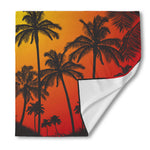 Tropical Palm Tree Sunset Print Silk Bandana