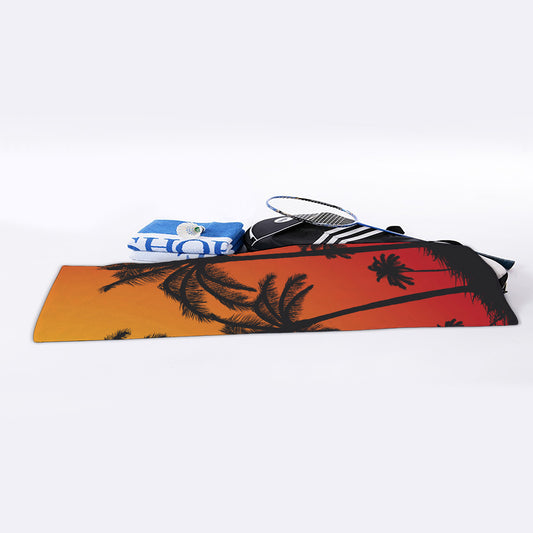 Tropical Palm Tree Sunset Print Sports Towel