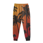 Tropical Palm Tree Sunset Print Sweatpants
