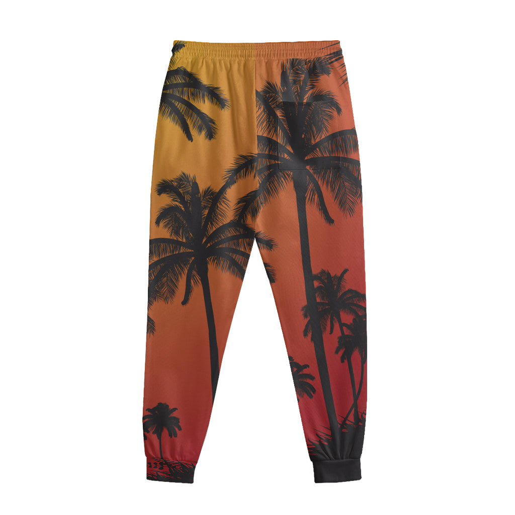 Tropical Palm Tree Sunset Print Sweatpants