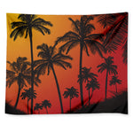Tropical Palm Tree Sunset Print Tapestry
