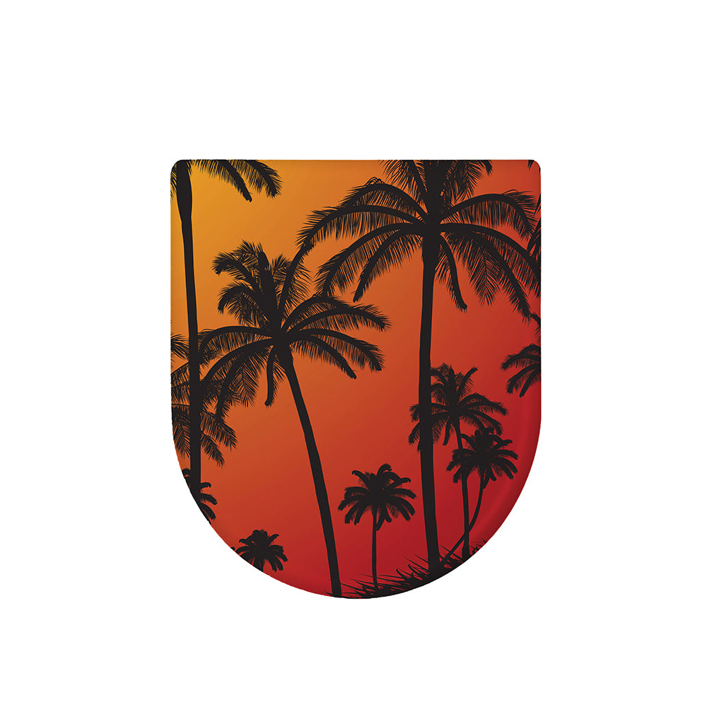 Tropical Palm Tree Sunset Print Toilet Lid Cover