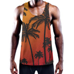 Tropical Palm Tree Sunset Print Training Tank Top