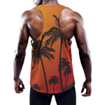 Tropical Palm Tree Sunset Print Training Tank Top