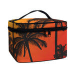 Tropical Palm Tree Sunset Print Travel Makeup Bag