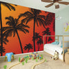 Tropical Palm Tree Sunset Print Wall Sticker