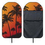 Tropical Palm Tree Sunset Print Waterproof Car Seat Cover