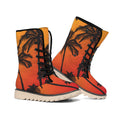 Tropical Palm Tree Sunset Print Winter Boots