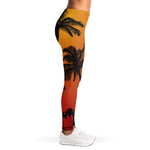 Tropical Palm Tree Sunset Print Women's Leggings