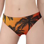 Tropical Palm Tree Sunset Print Women's Panties