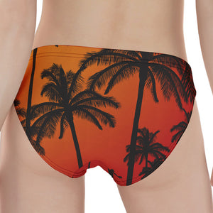 Tropical Palm Tree Sunset Print Women's Panties