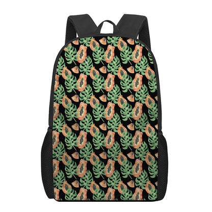 Tropical Papaya Pattern Print 17 Inch Backpack