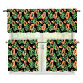 Tropical Papaya Pattern Print 3 Piece Kitchen Curtains