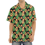 Tropical Papaya Pattern Print Aloha Shirt