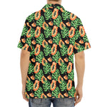 Tropical Papaya Pattern Print Aloha Shirt