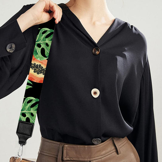 Tropical Papaya Pattern Print Bag Strap