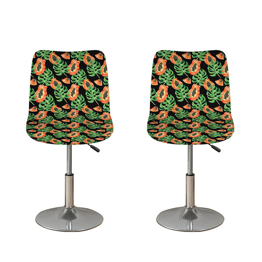 Tropical Papaya Pattern Print Bar Stool Covers