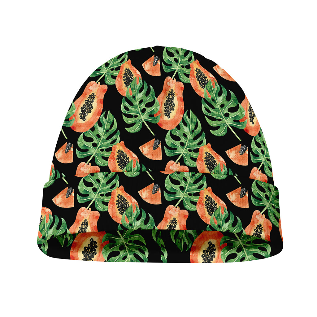 Tropical Papaya Pattern Print Beanie