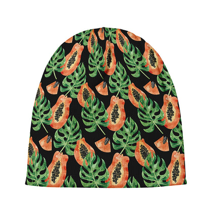 Tropical Papaya Pattern Print Beanie
