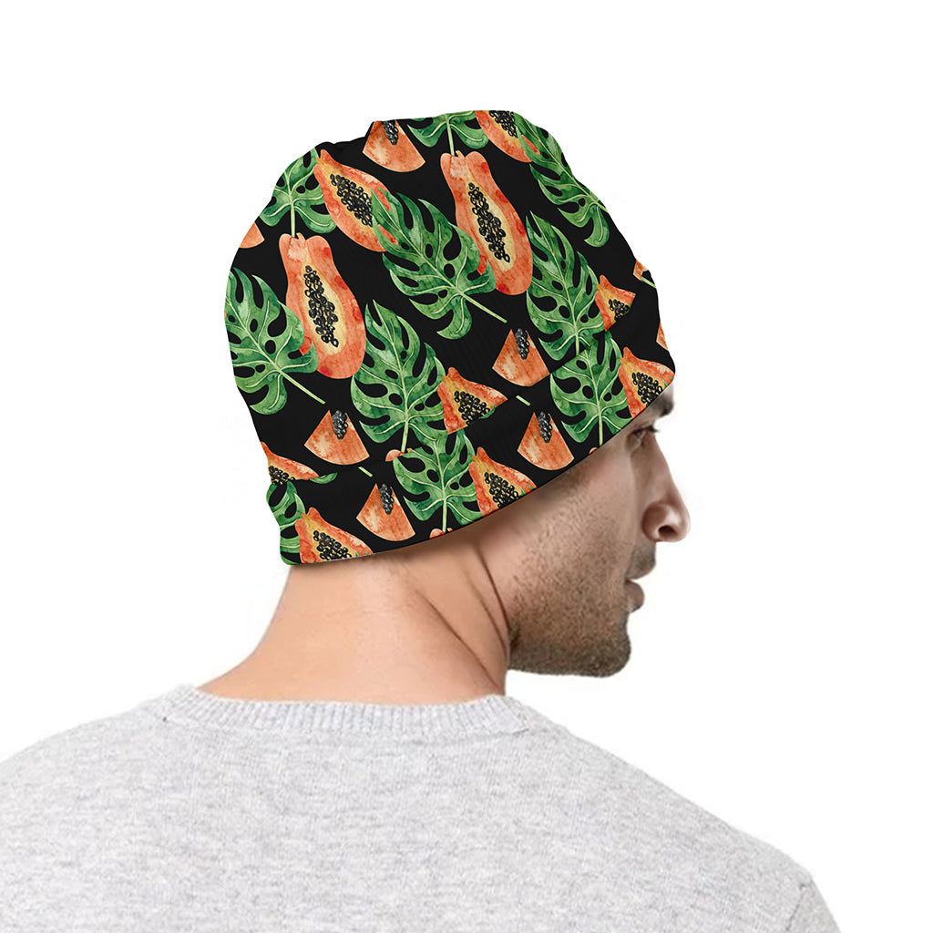 Tropical Papaya Pattern Print Beanie