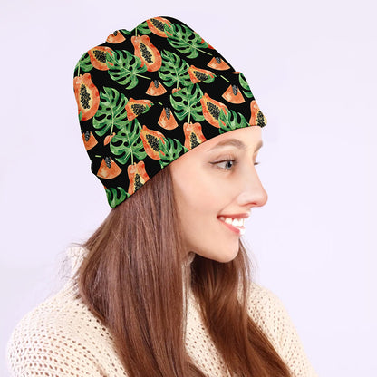 Tropical Papaya Pattern Print Beanie