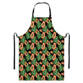 Tropical Papaya Pattern Print Bib Apron With Pocket